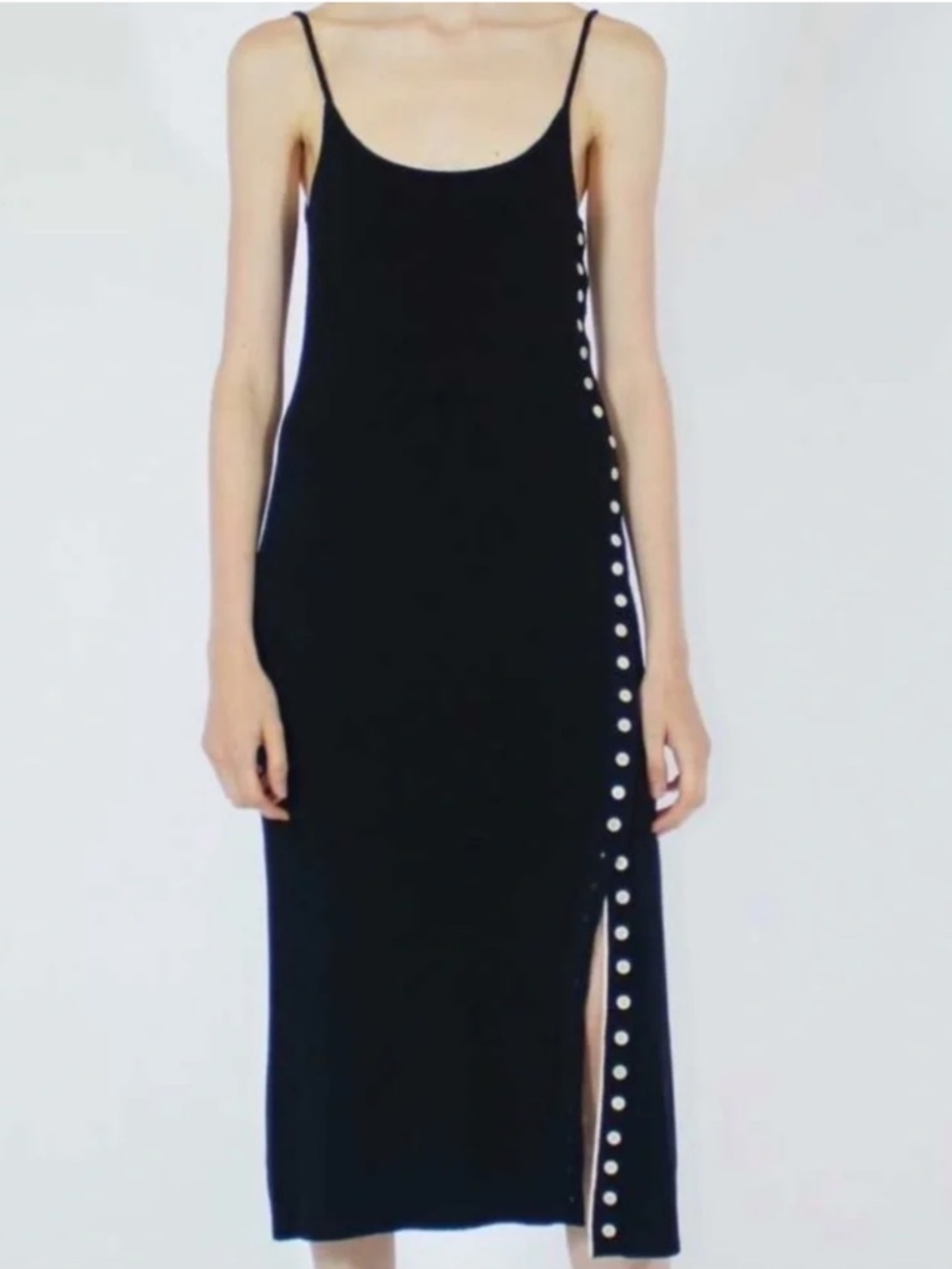 Proenza Schouler White Label Boucle Cami Knit Dress BLACk S